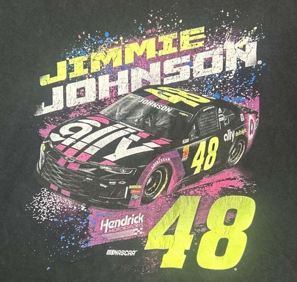 Nascar Jimmie Johnson 48 Ally Racing T-Shirt Size 2XL Black Hendrick